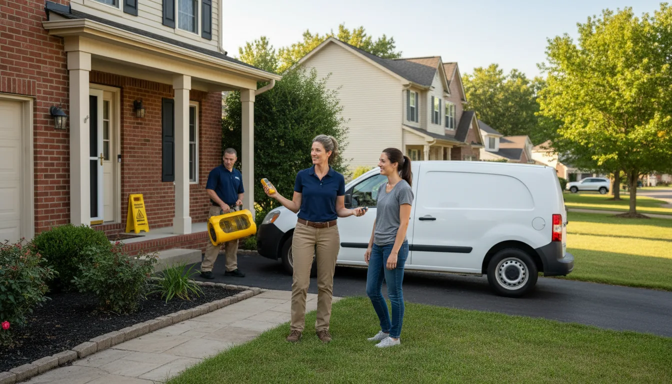 Residential water damage restoration in Saint Libory, IL